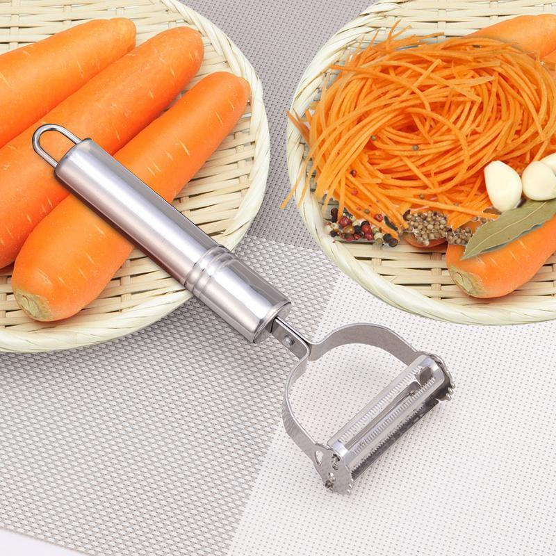 Dropship Julienne Peeler 2 In 1 Stainless Steel Blade Flexible Double Sided Potato  Peeler With Serrated Peeler Kitchen Gadget Tool to Sell Online at a Lower  Price