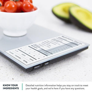 KITCHEN SCALE WITH NUTRITIONAL DATA